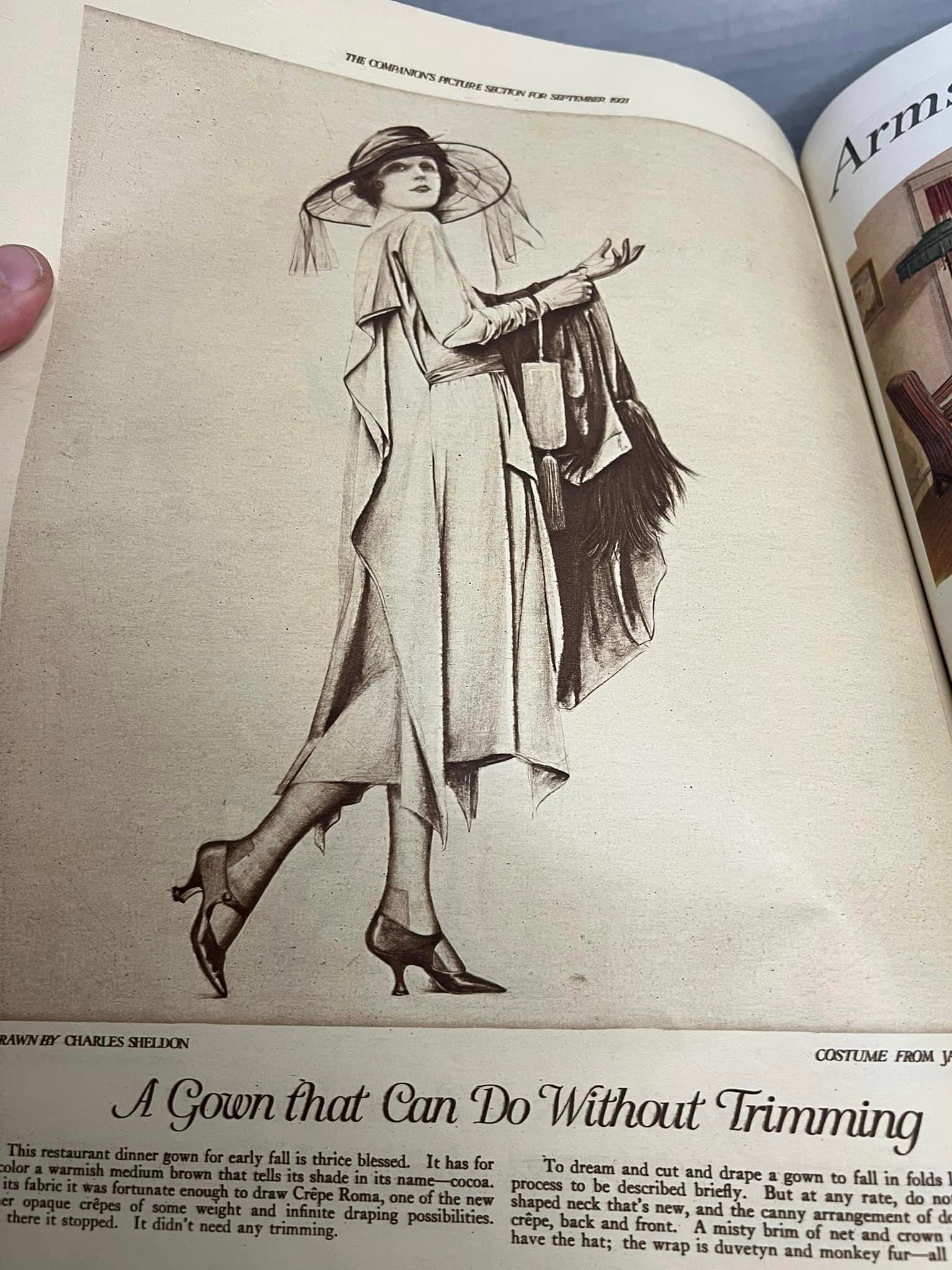 Antique Art deco women’s fashion 1921 Woman home companion Gorgeous cover magazine vintage advertising roaring 20s