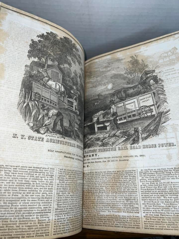 Antique farming 1852 — full year bound periodical The genesee farmer Agriculture, horticulture, domestic & rural economy New York