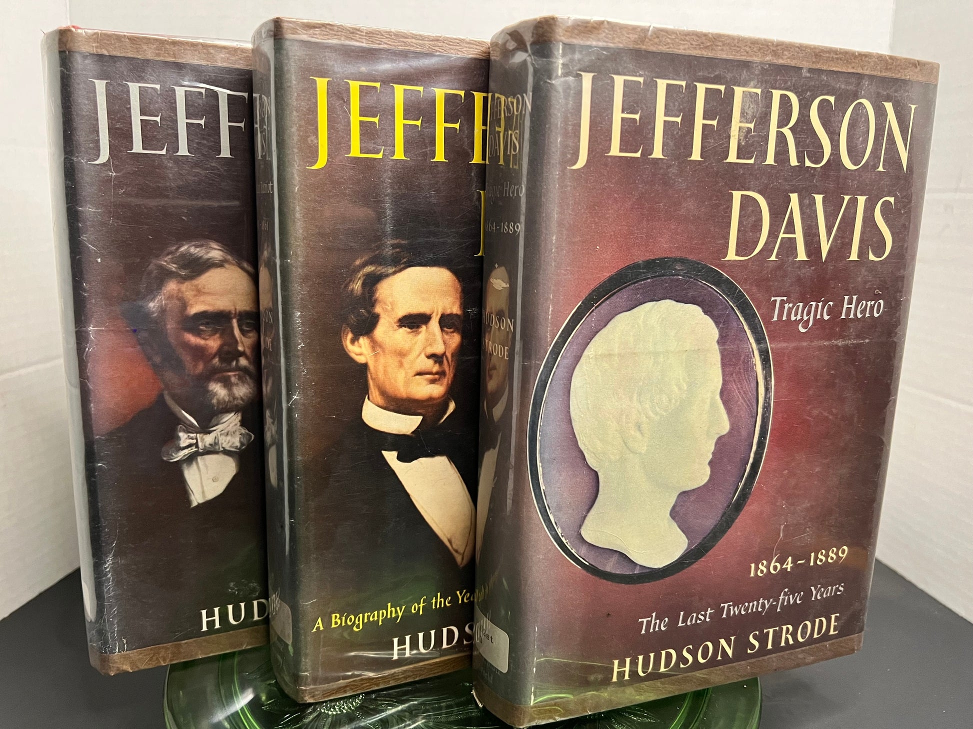 Vintage civil war Jefferson Davis 3 volume set Hudson strode 1964 first edition American history
