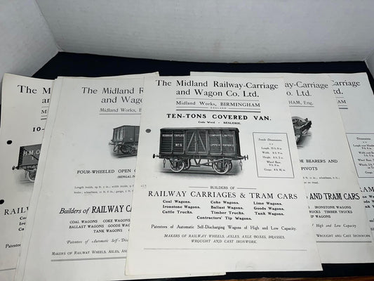 Antique 1920s rail road advertising Midland railway carriage & wagon co Birmingham