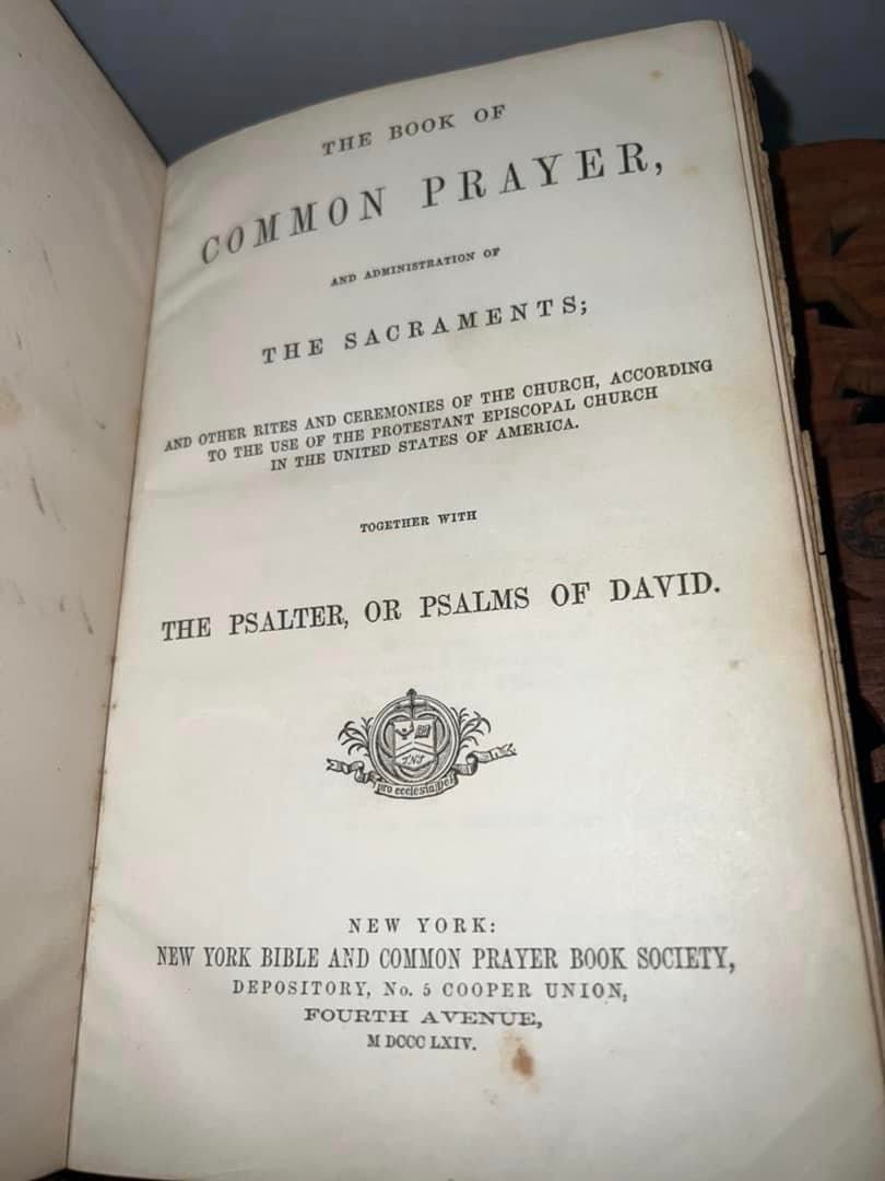Antique Victorian 1865 Common prayer book presented to St. Paul’s church Franklin New York 1865 religious bible