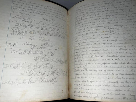 Antique civil war era 1862 handwritten journal notebook poetry stories m shafer Albany county New York