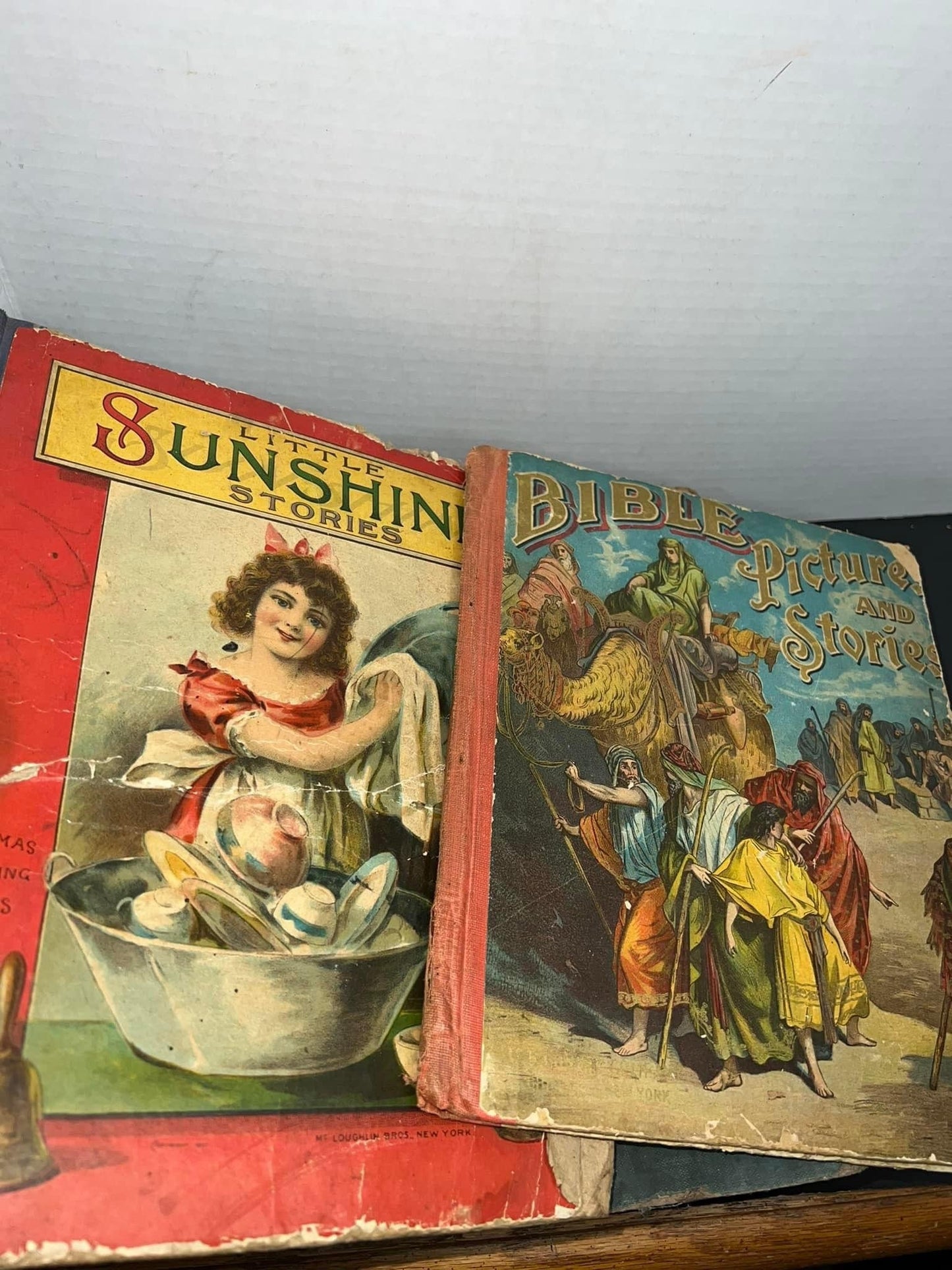 Antique Victorian children’s book lot scrappers lot profusely illustrated junk journal alt art 1890s