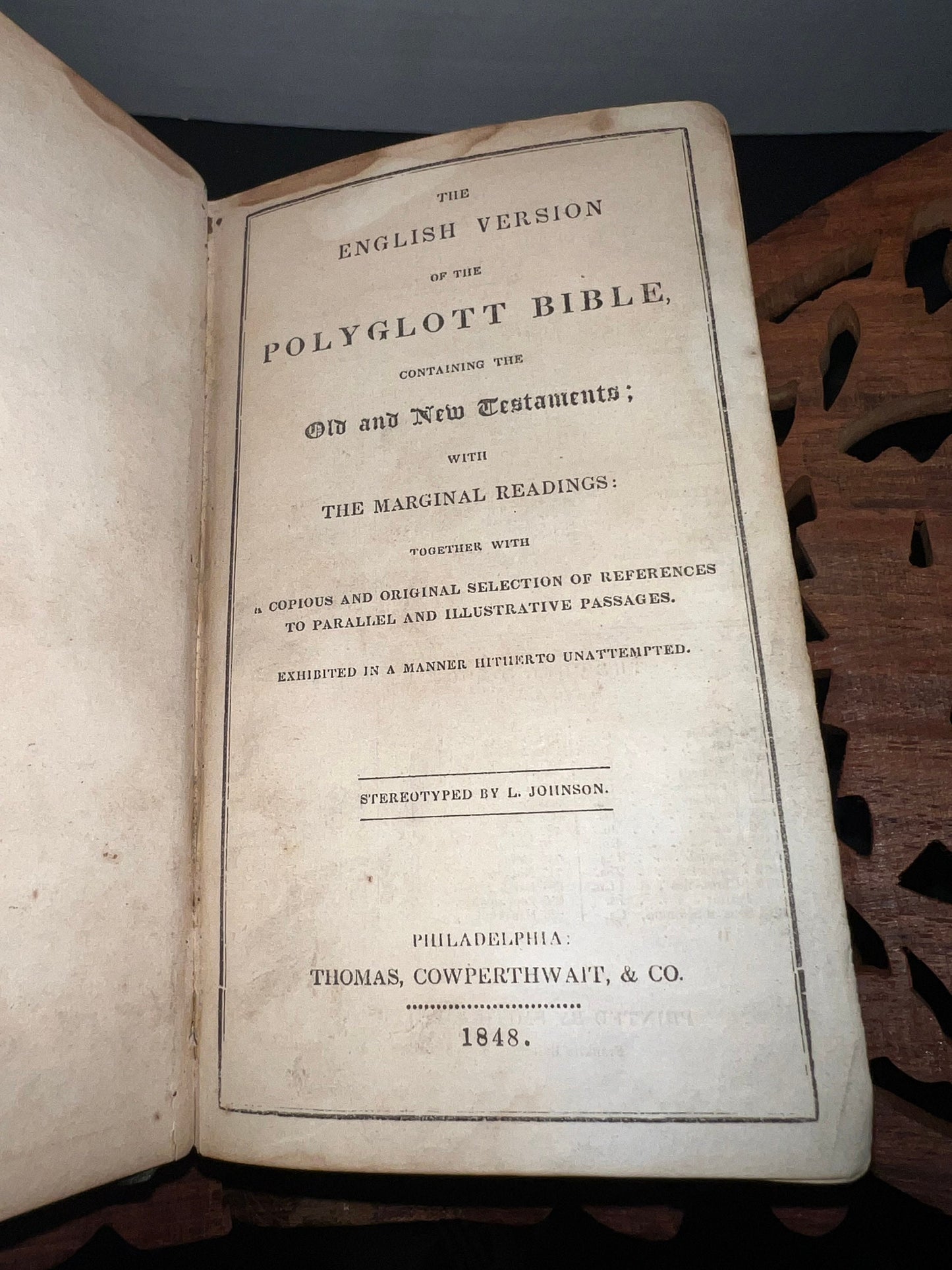 Antique Victorian pocket Bible The English version of the polyglott bible Old & New Testament 1848
