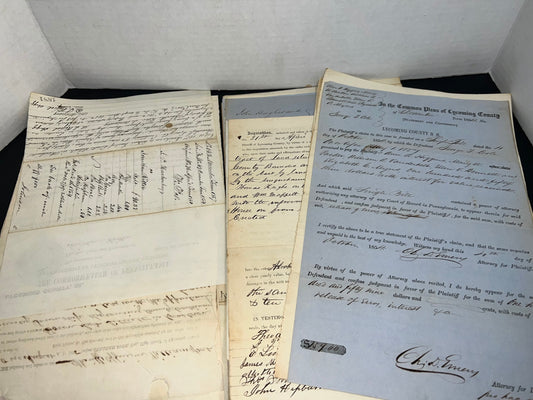 Antique civil war era & earlier handwritten documents lot lycoming county Pennsylvania 48 piece 1850-1860